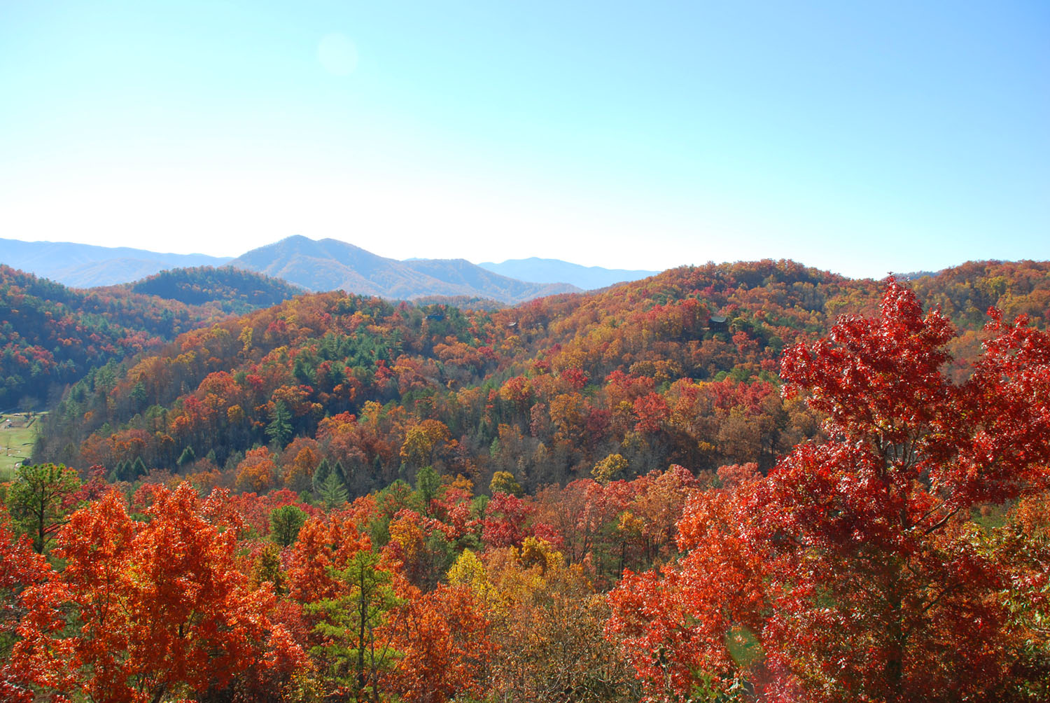 A view of the mountain range near Shiloh Mountain Cabin location